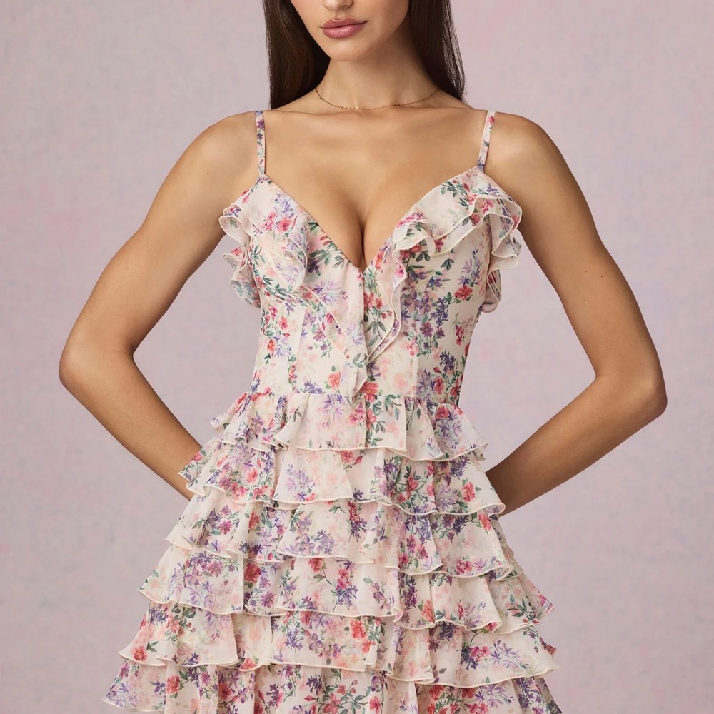 Oh Polly Floral Ruffle Dress
